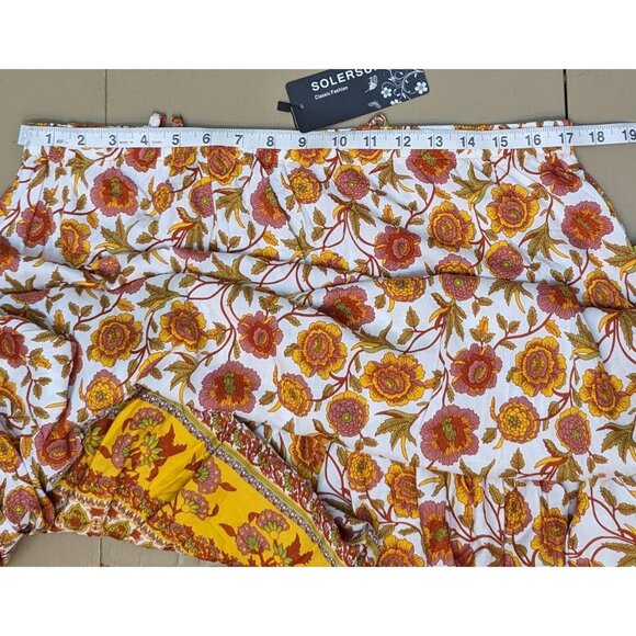 NEW Solarsun Women's Dress Orange Sz XL Lightweight Floral Cottagecore Boho - Picture 10 of 13